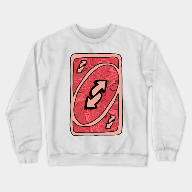 Trippy light pink Uno reverse card Crewneck Sweatshirt by Bingust